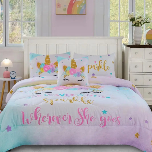 Unicorn Bedding Comforter Set Bed In A Bag Six Piece