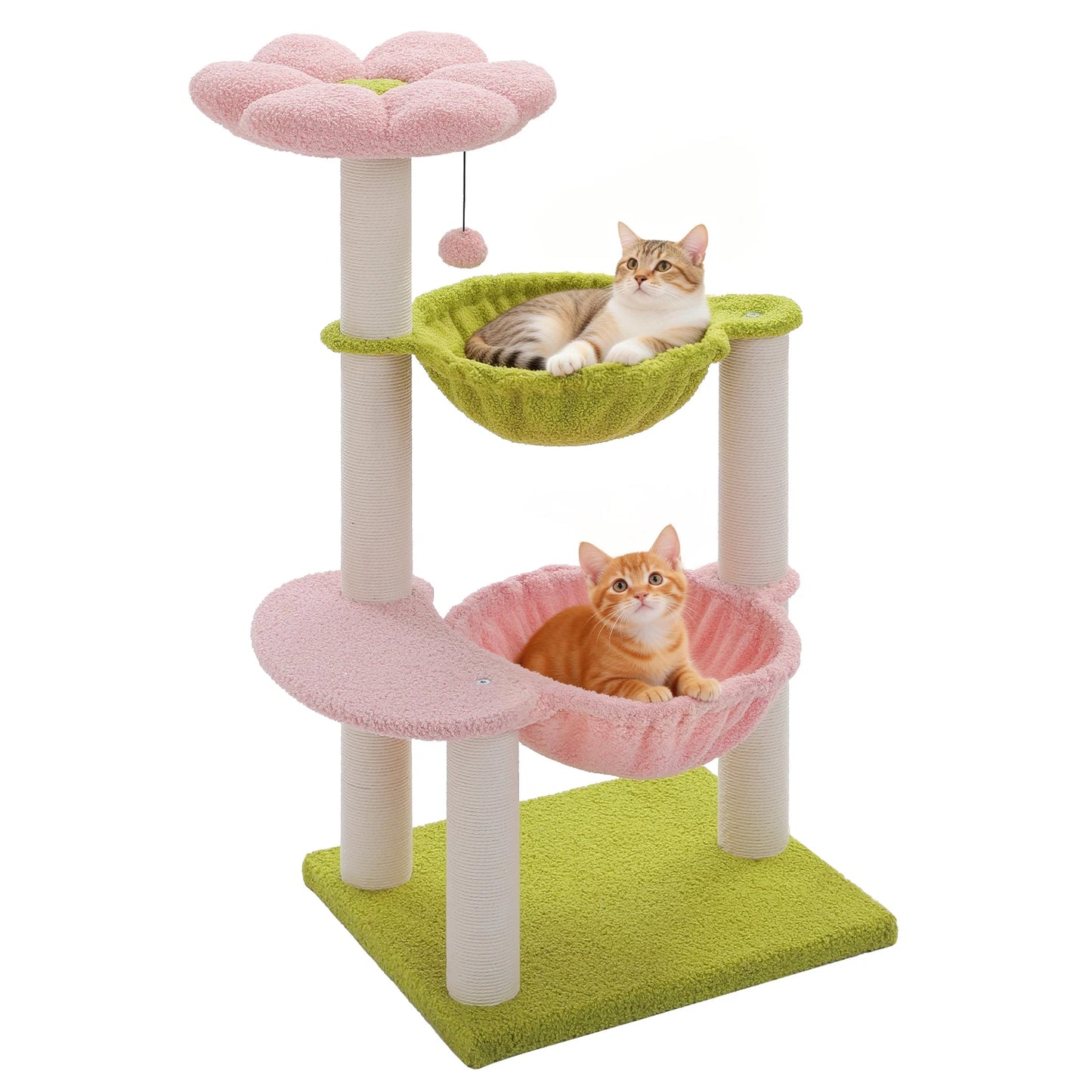 PAWZ Road Flower Cat Tree 2 Hammocks And Sisal Posts