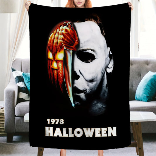 Halloween Small Blanket Sofa Bed Travel Spooky Pattern