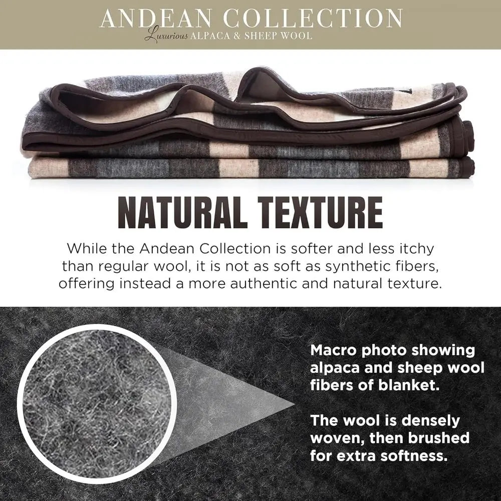 Natural Alpaca And Sheep Wool Blanket Made In Peru