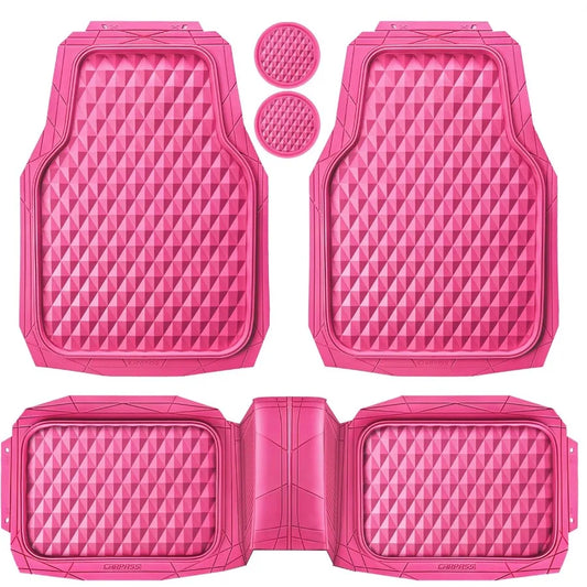 All Weather 3D Cyber Diamond Rubber Car Floor Mats