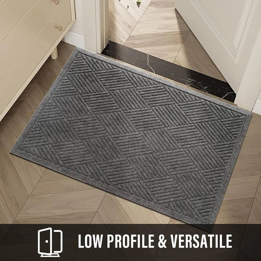 Front Door Mat Absorbent Mud Dirt Resistant Welcome Indoor Outdoor