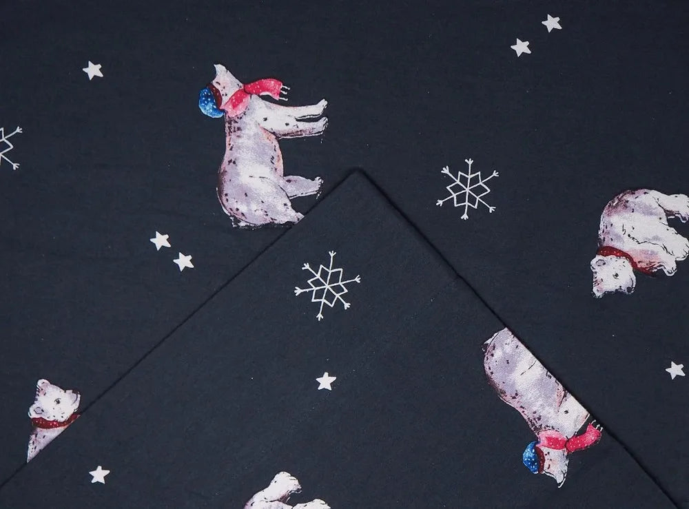 180 GSM 100% Cotton Flannel Queen Sheet Set - Snow Bear - Warm & Cozy Pre-Shrunk Deep Pockets