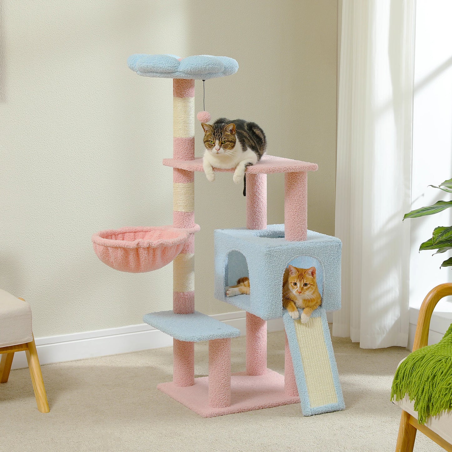 PAWZ Road Flower Cat Tree Multi Level Cat Tower With Sisal Scratching Posts