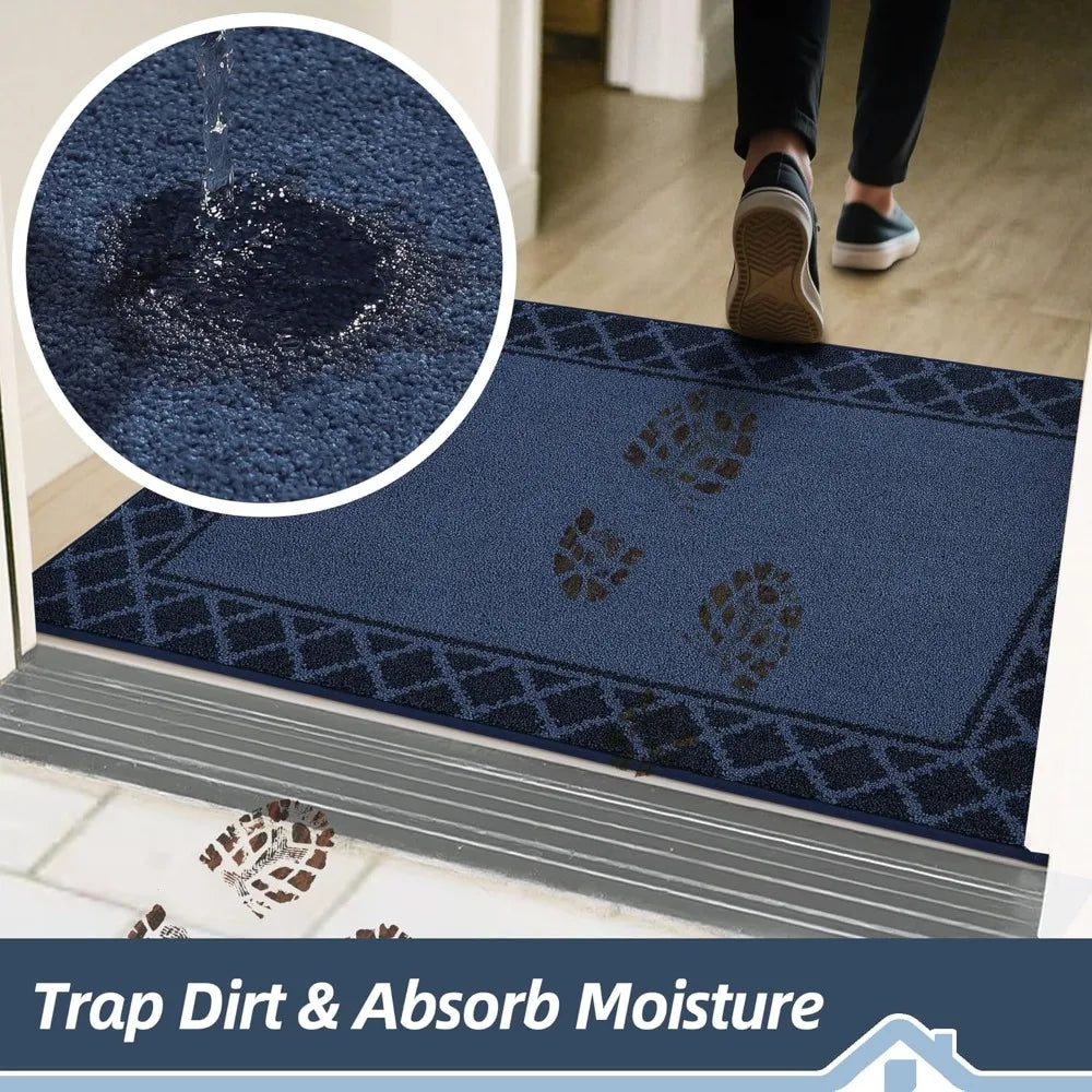 Dirt Trapper Door Mat Non Slip Entry Rug Absorbent Welcome