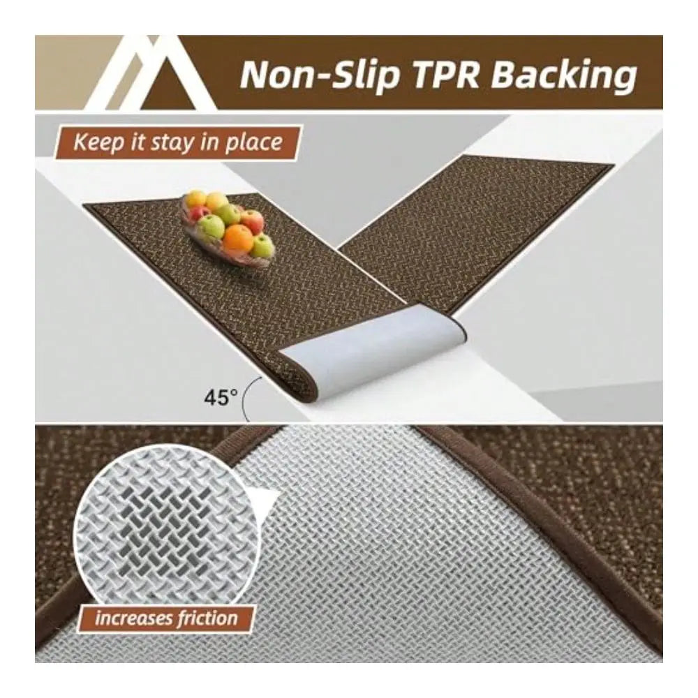 Jute Door Mat Welcome Entryway Rug Dirt Trapper Low Pile