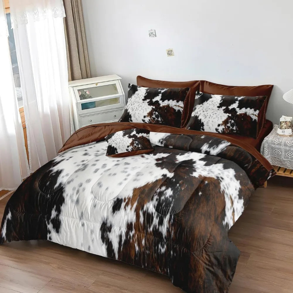 Cowhide Comforter Set 8 Piece Bed In A Bag Farmhouse