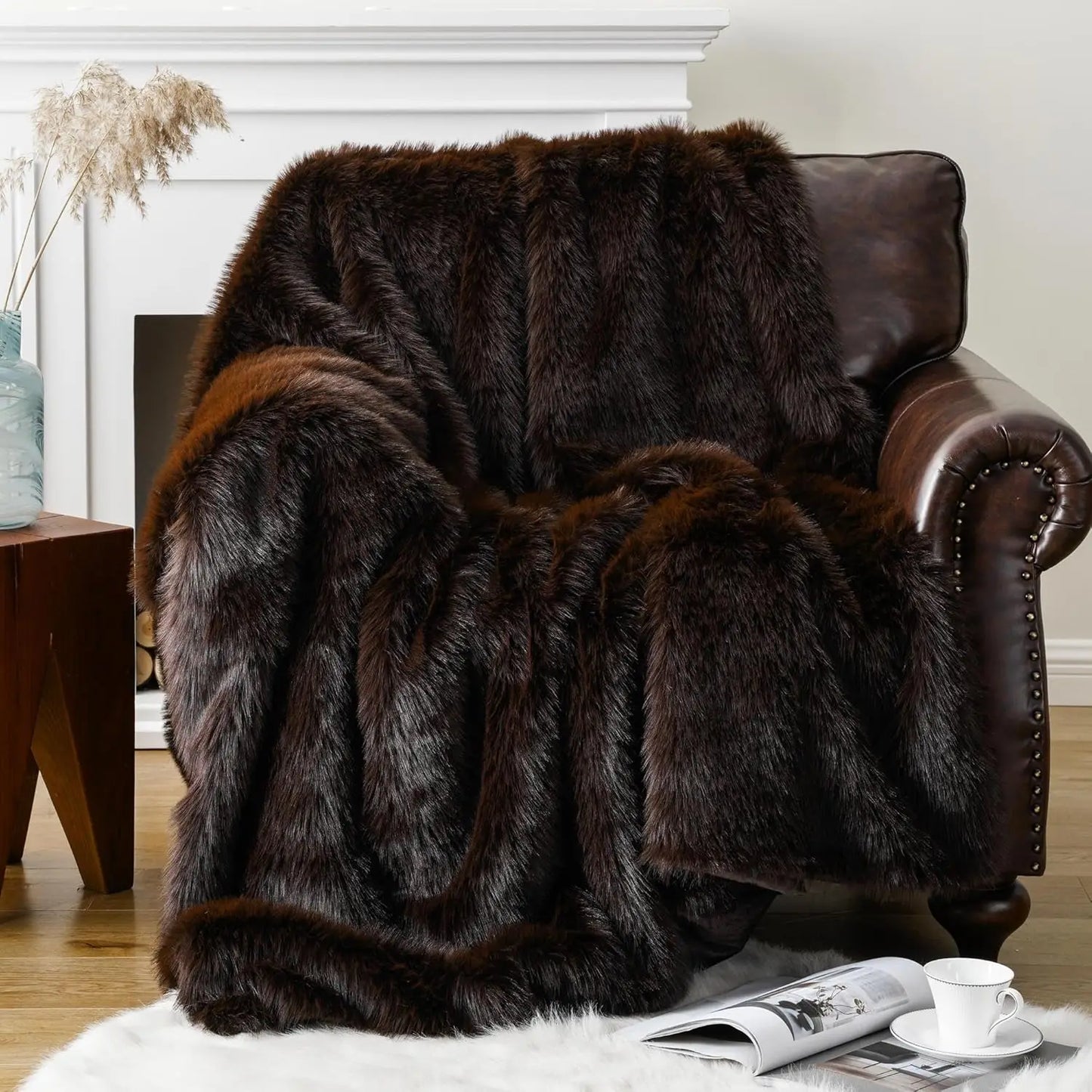 Premium Plush Faux Fur Throw Blanket For Cozy Home Decor