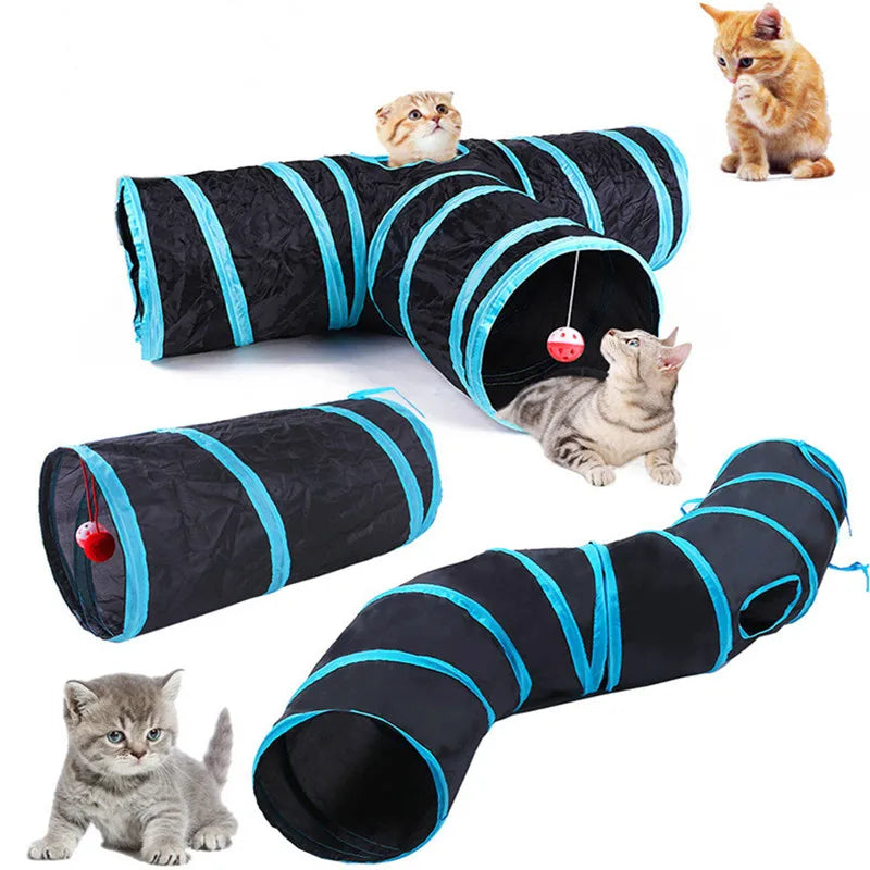 Cat S T Pass Foldable Play Tunnel Indoors Cats Toy
