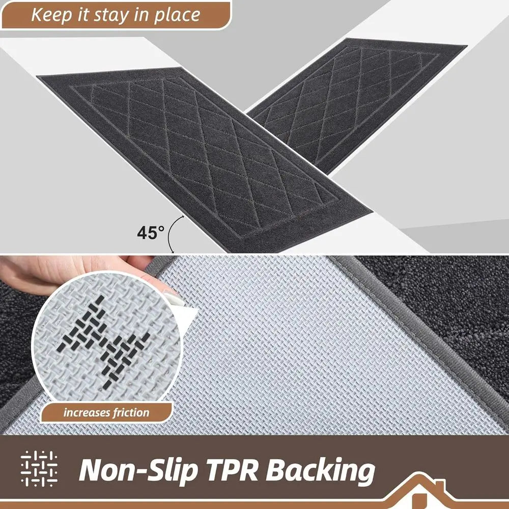 Non-Slip Door Mat Washable Entryway Rug Absorbent Welcome Mat