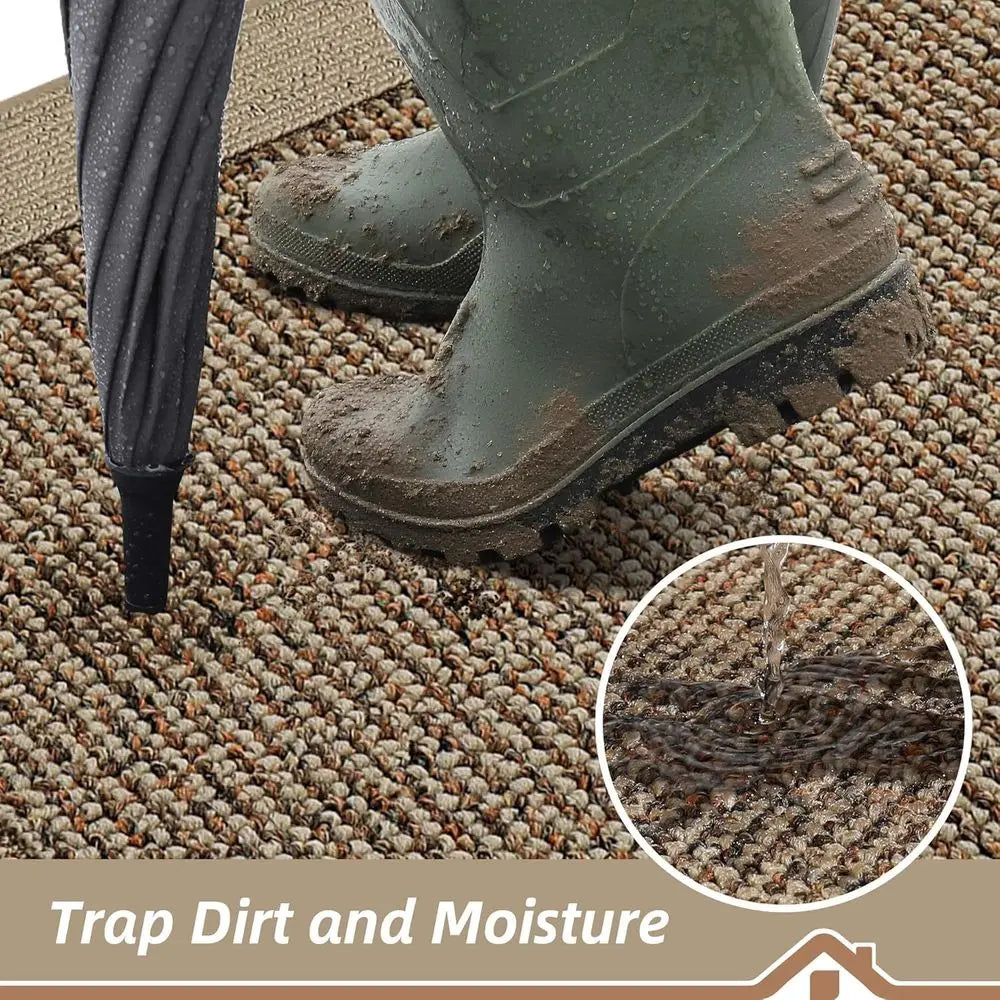 Indoor Door Mat Dirt Trapper Non Slip Entryway Rug Washable Welcome Mat