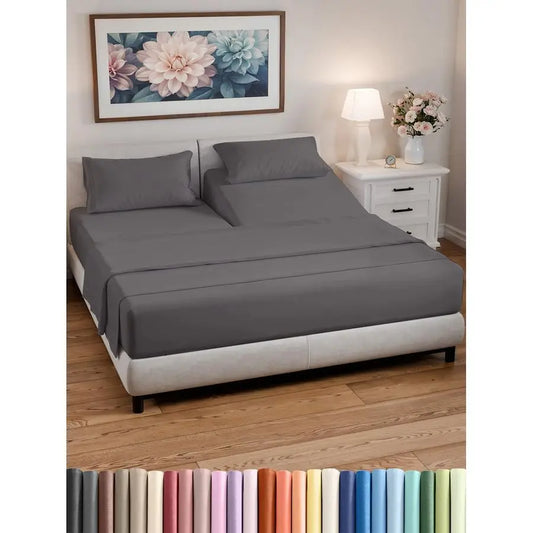 Head King Sheets Set Top Split King Sheets for Adjustable Beds, EasyFit Split Head King Mattress Flex Split Top King Sheets, Eas