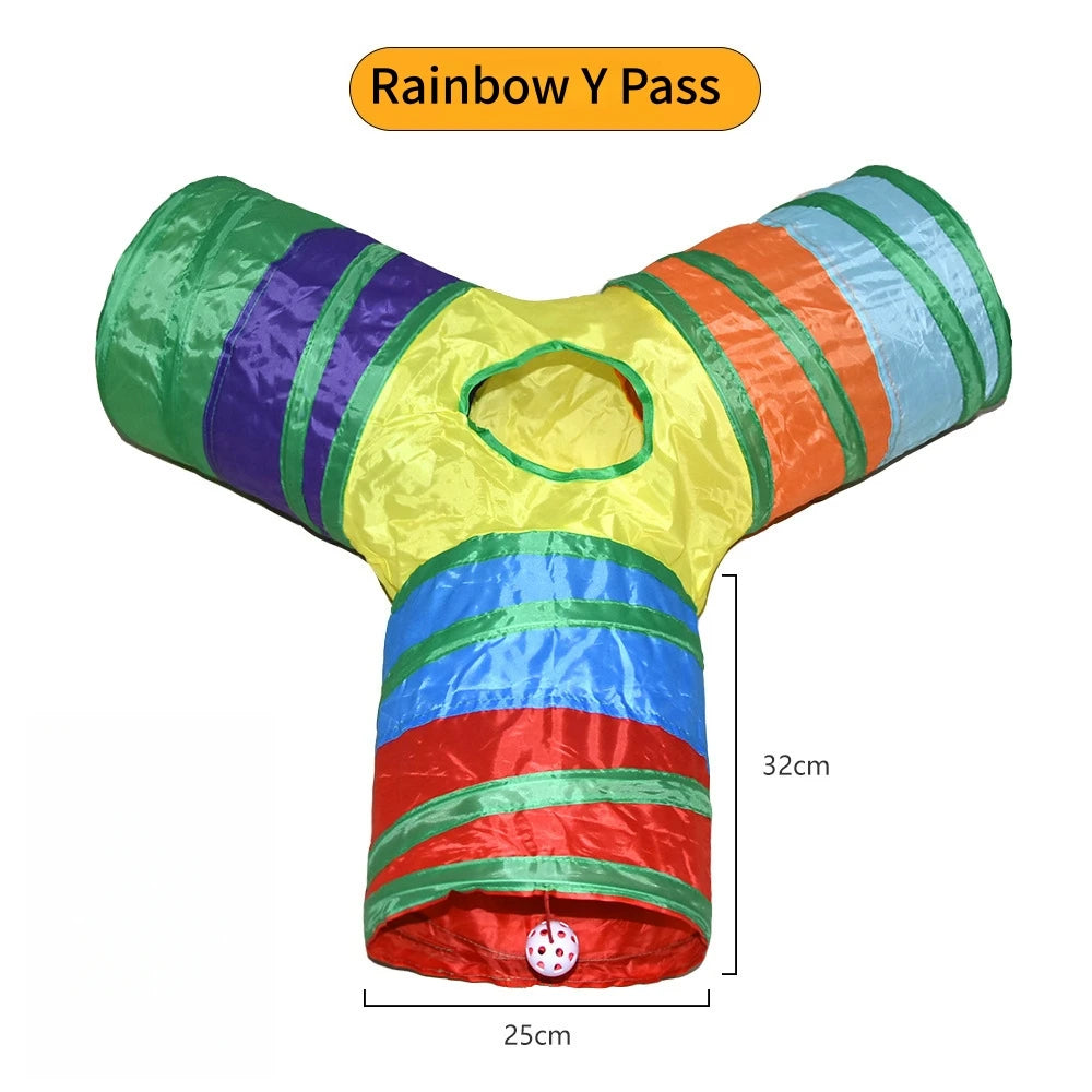 Cat S T Pass Foldable Play Tunnel Indoors Cats Toy