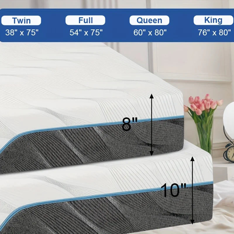 Hcore Flippable Memory Foam Mattress With Gel Foam Bamboo Layer