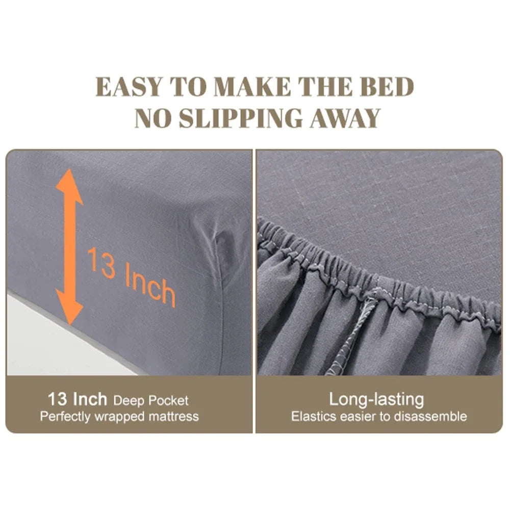 NONECN Earthing Organic Cotton Fitted Sheet With Conductive Silver Fiber