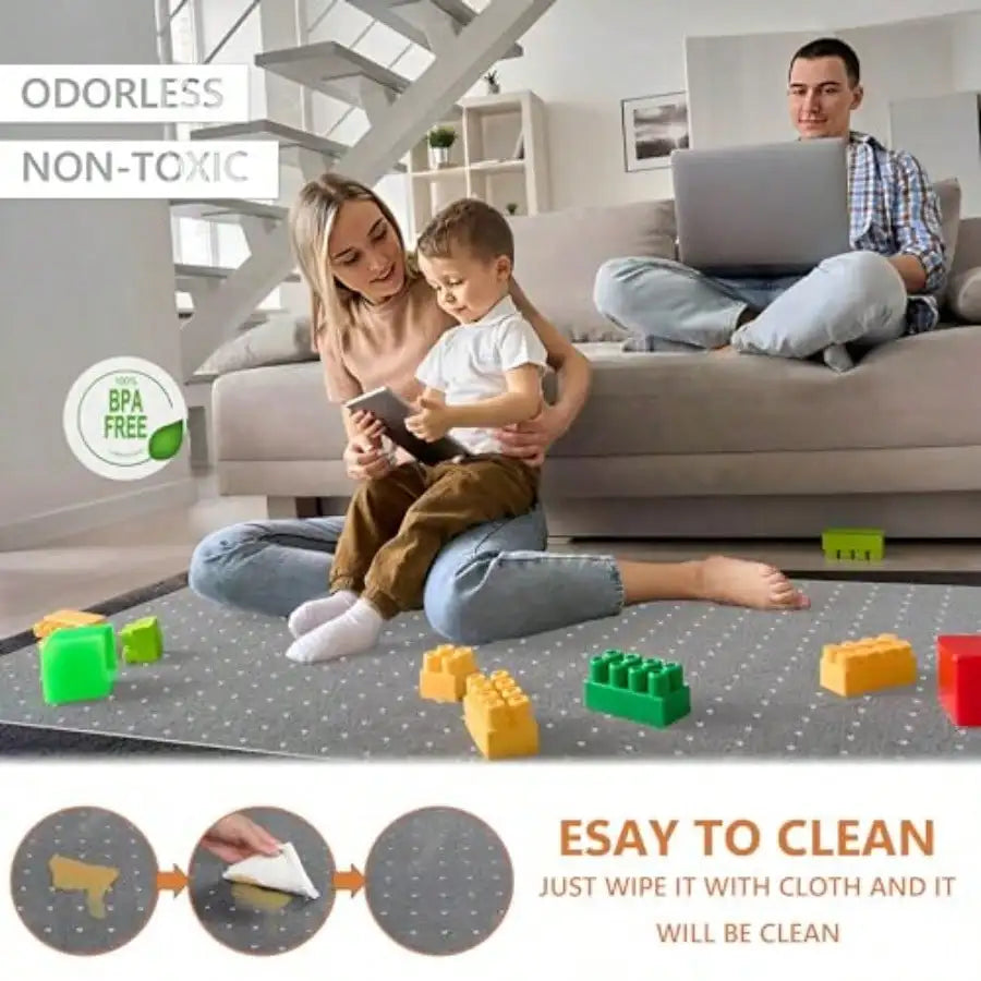 Office Chair Mat For Carpets Clear PVC Backed Studded Floor