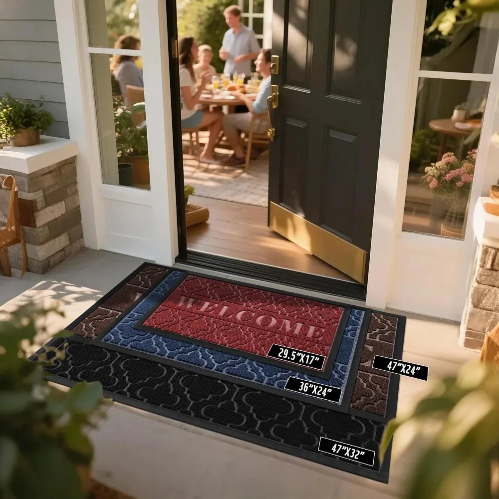 All Season Bamboo Fiber Welcome Door Mat Antibacterial Non Slip