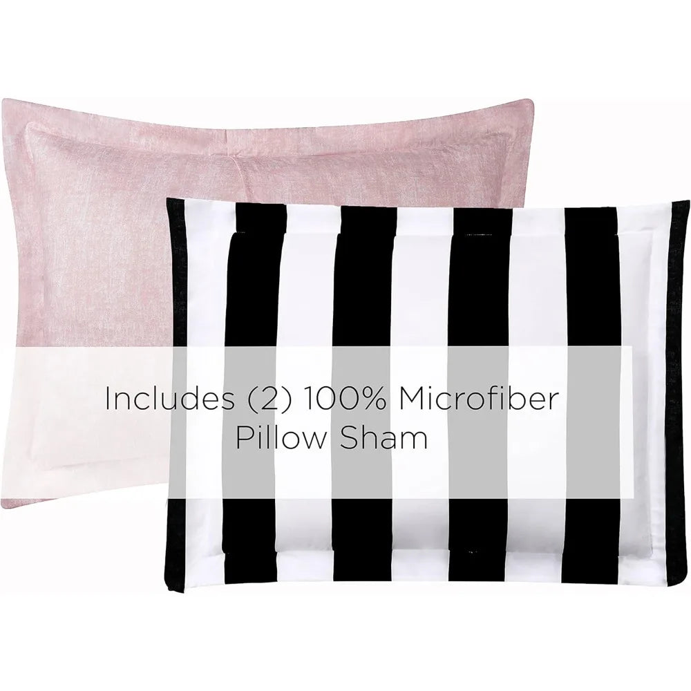 Cabana Stripe Reversible Bedding Set 6 Piece Bundle
