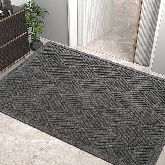 Front Door Mat Absorbent Mud Dirt Resistant Welcome Indoor Outdoor