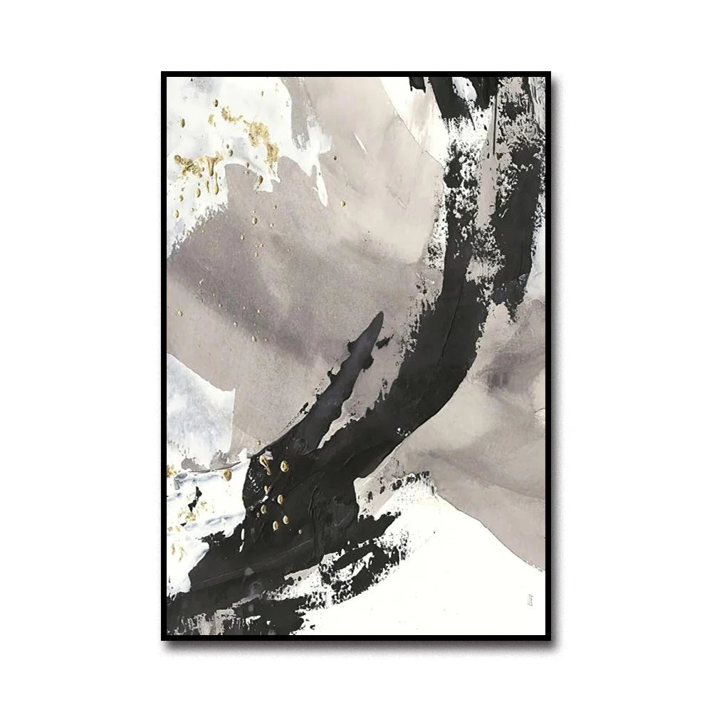 Modern Abstract Wall Art Marble Style Black White Gray HD Canvas Oil Painting Poster Prints Home Bedroom Living Room Decoration