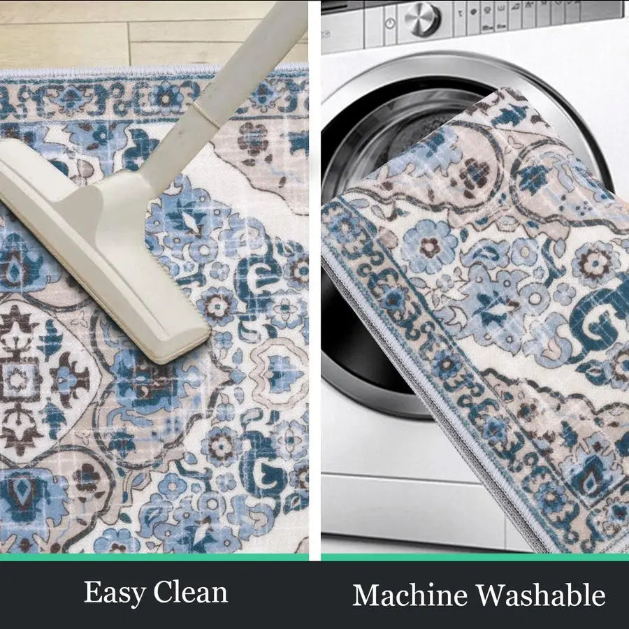 Farmhouse Boho Kitchen Rugs Set Of 3 Non Slip Washable Mats