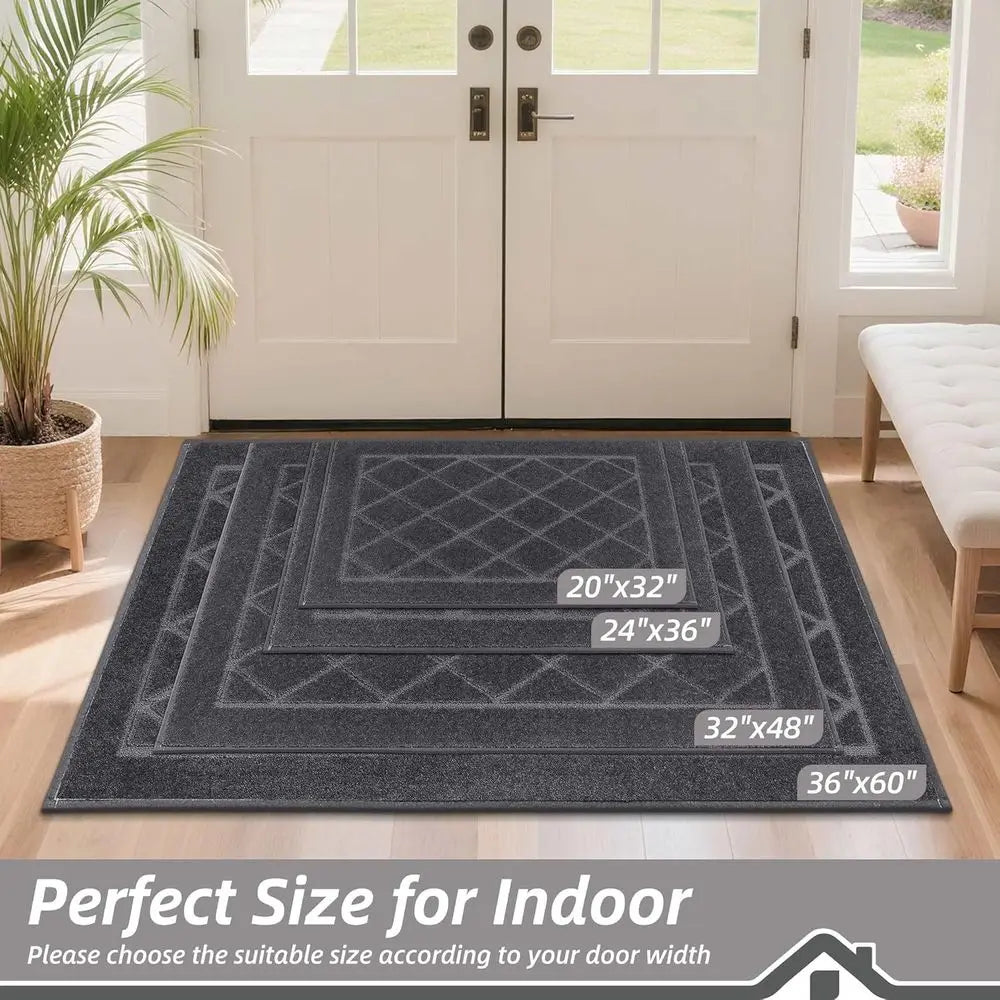 Non-Slip Door Mat Washable Entryway Rug Absorbent Welcome Mat