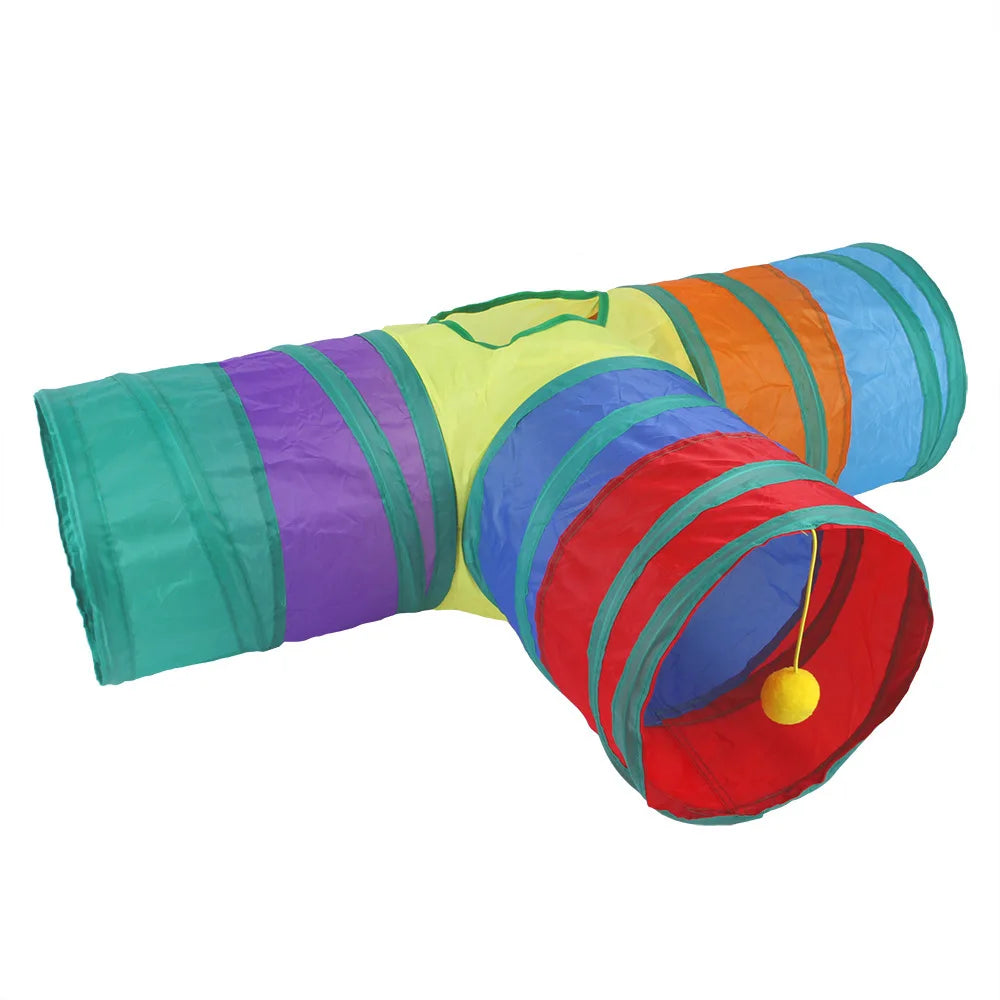Cat S T Pass Foldable Play Tunnel Indoors Cats Toy