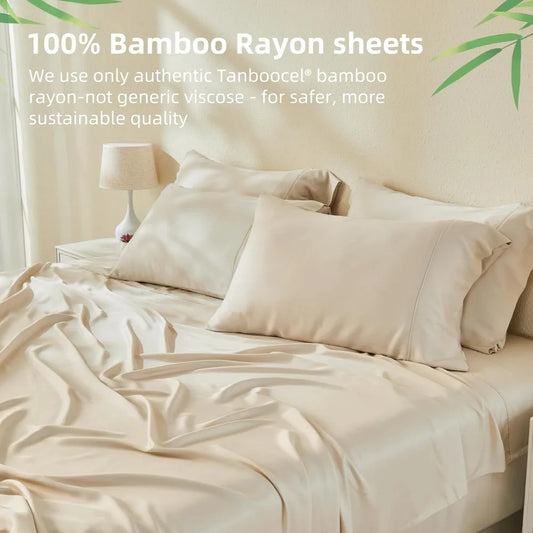 Ultra Soft Cooling Bed Sheets 6 Piece Set Silky Breathable