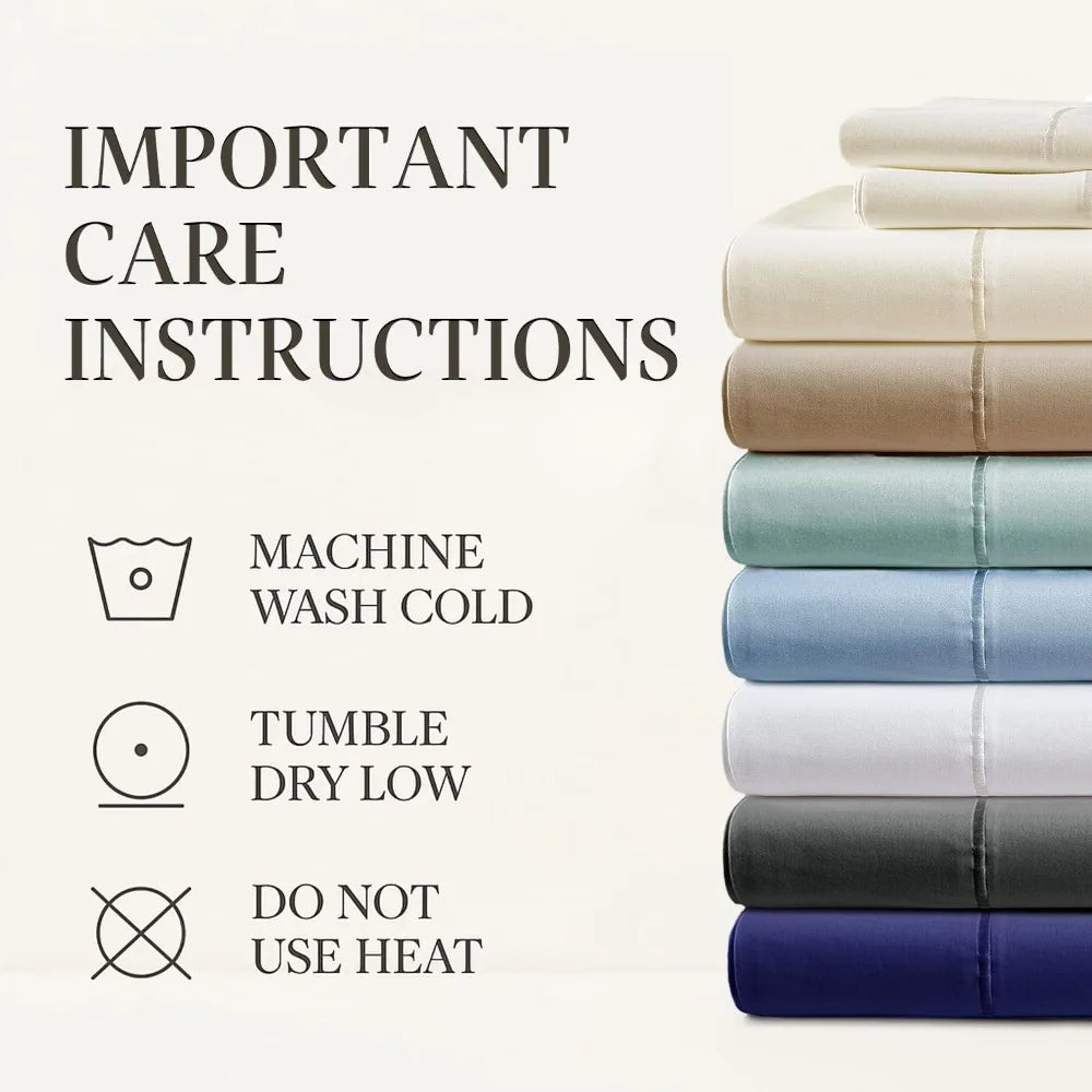 Premium 1000 Thread Count Cotton Sheets Sateen Weave Ultra Soft