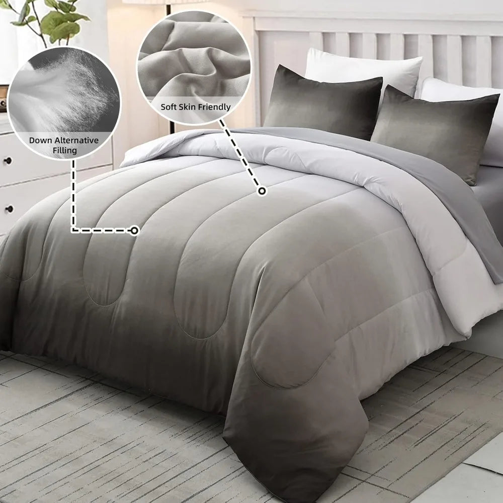 All Season Lightweight Microfiber Comforter Set Bed In A Bag