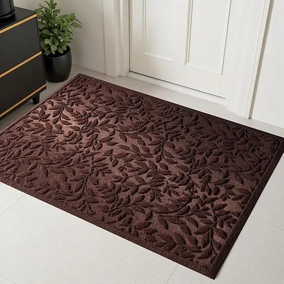 Leaves Outdoor Door Mat Absorbent Heavy Duty Front Entrance Rug