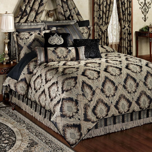 Damask Medallion Luxury Bedding Set 4 Piece Comforter