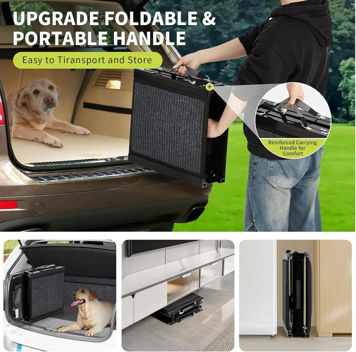 Twister.CK Dog Ramp For Cars Quad Fold Non Slip Portable Ramp