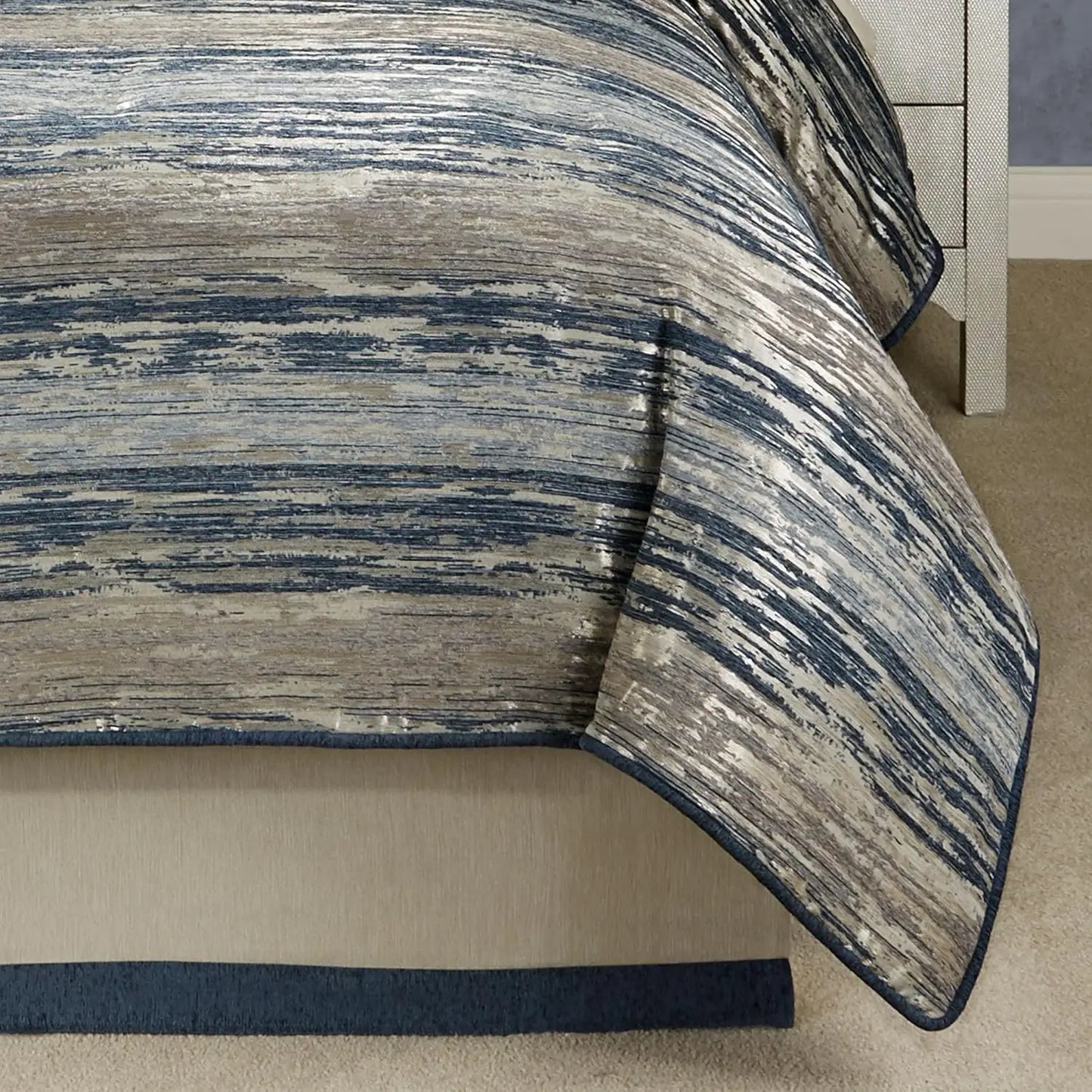 Spellbound Chenille Embroidered Modern Luxury Bedding Set