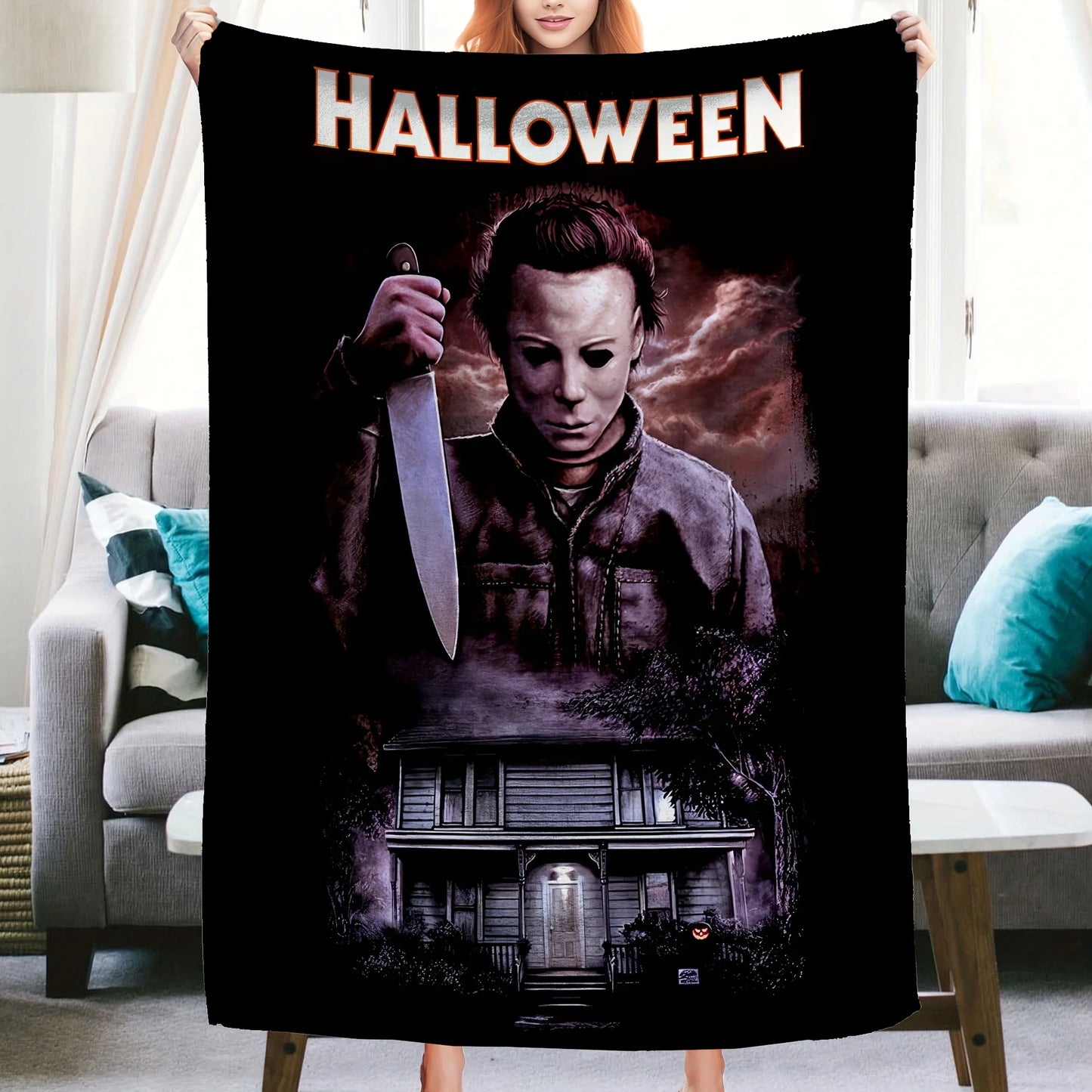 Halloween Horror Movie Character Blanket for Sofa Bed Travel Camping