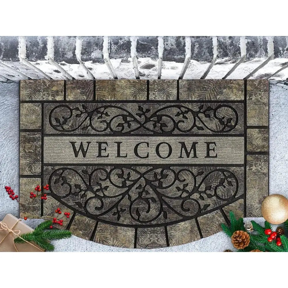 Outdoor Rubber Welcome Mat No Slip Durable Front Door