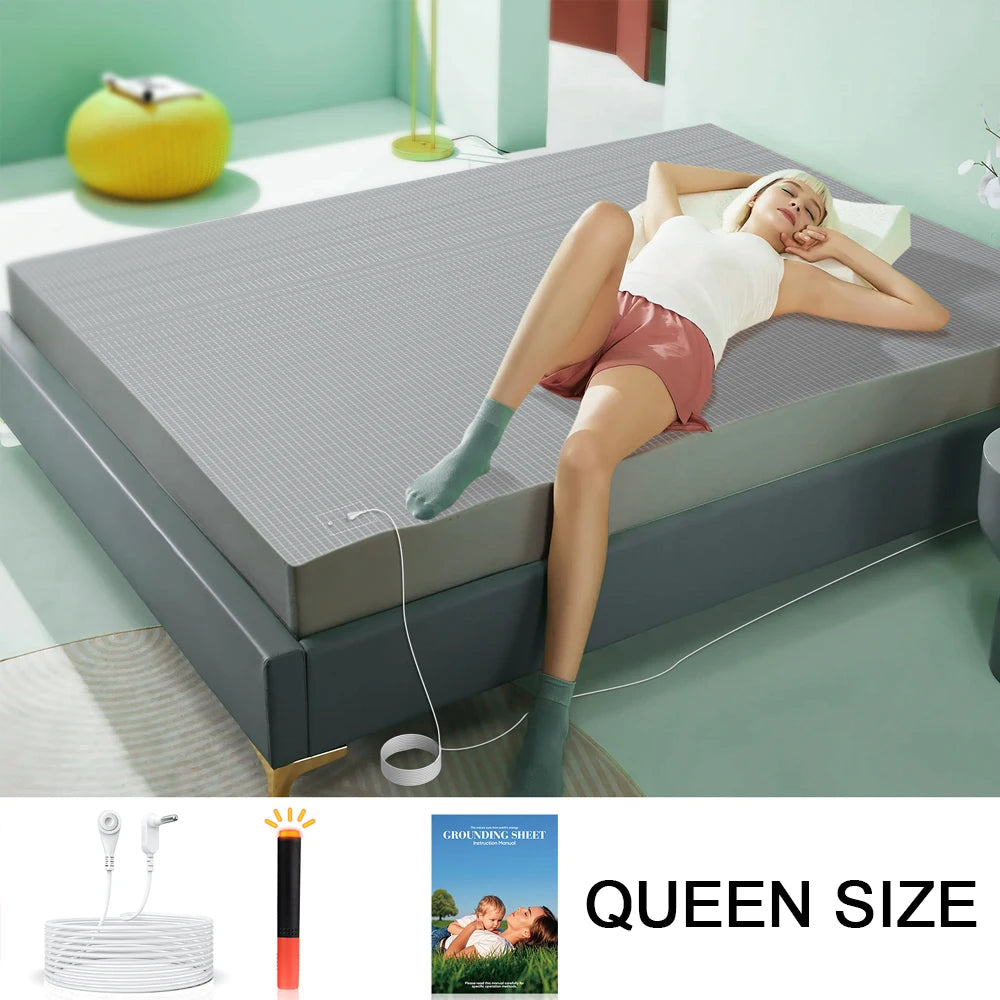 NONECN Earthing Organic Cotton Fitted Sheet With Conductive Silver Fiber