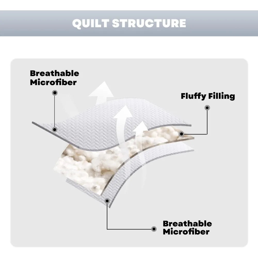 Quilt Set Oversized King Bedspreads, 128x120 Lightweight White Bedspread Light Coverlet for All Season Comforter Bed