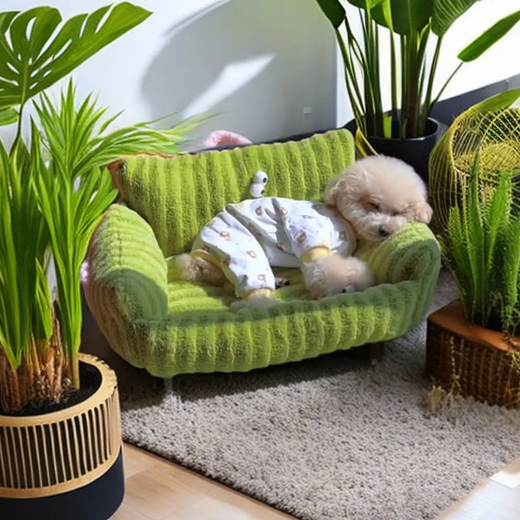 NONECN Puppy Winter Dog Bed Linen Sofa Kennel Nest