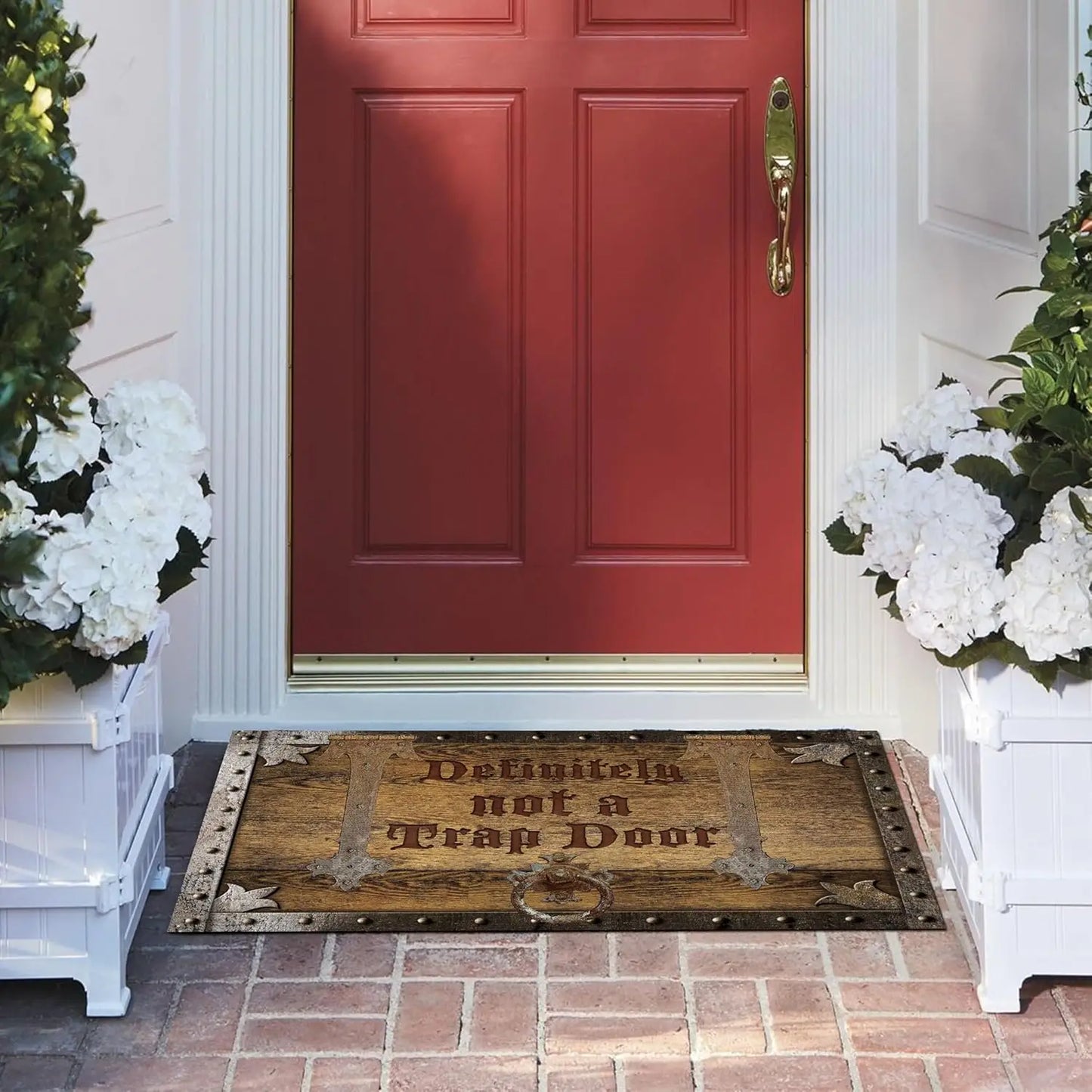 Funny Definitely Not A Trap Door Doormat Outdoor Welcome Mat