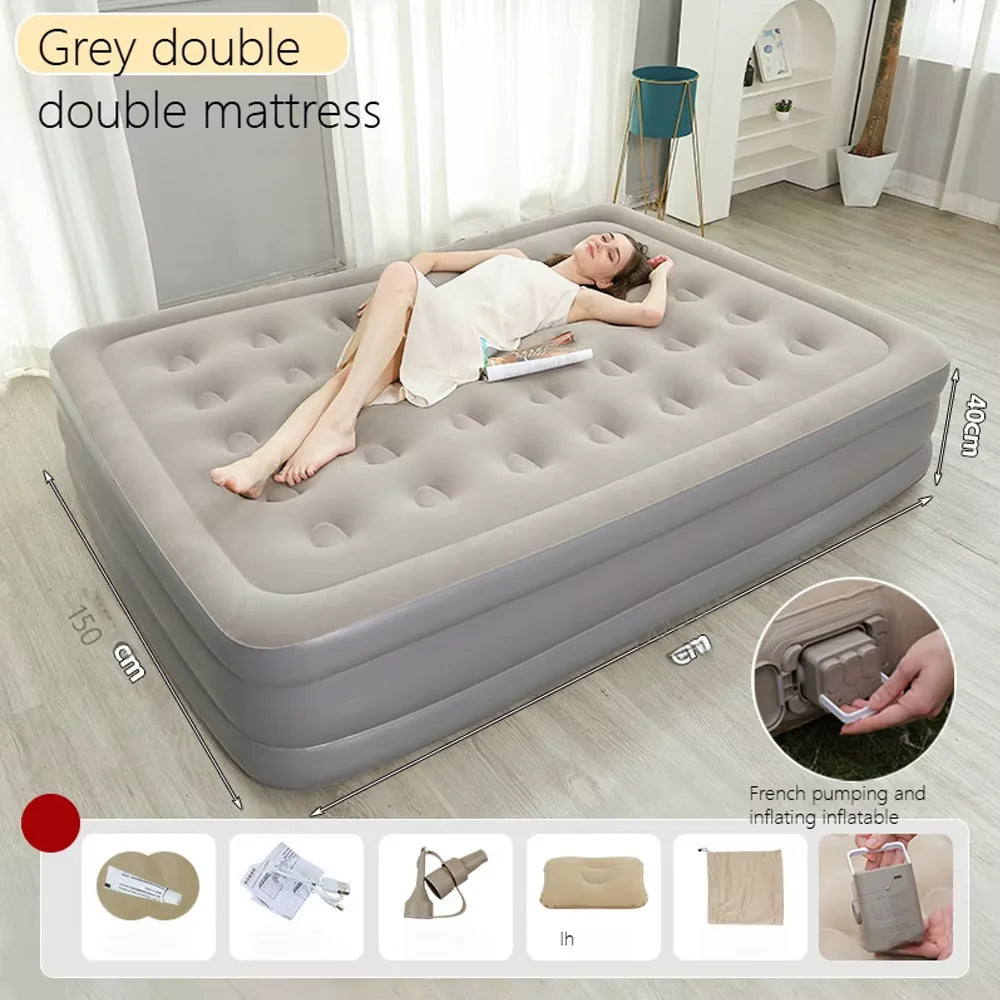 NONECN Two Person Inflatable Mattress For Camping Home Indoor Use