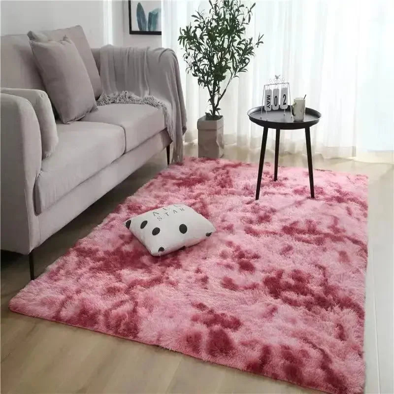 Gradient Polyester Bedside Rug Non Slip Machine Washable Living Room