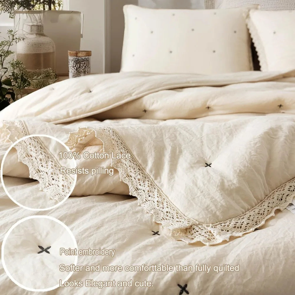 Quilt Set Lightweight Plush All Season Comforter Ultra Soft Prewashed