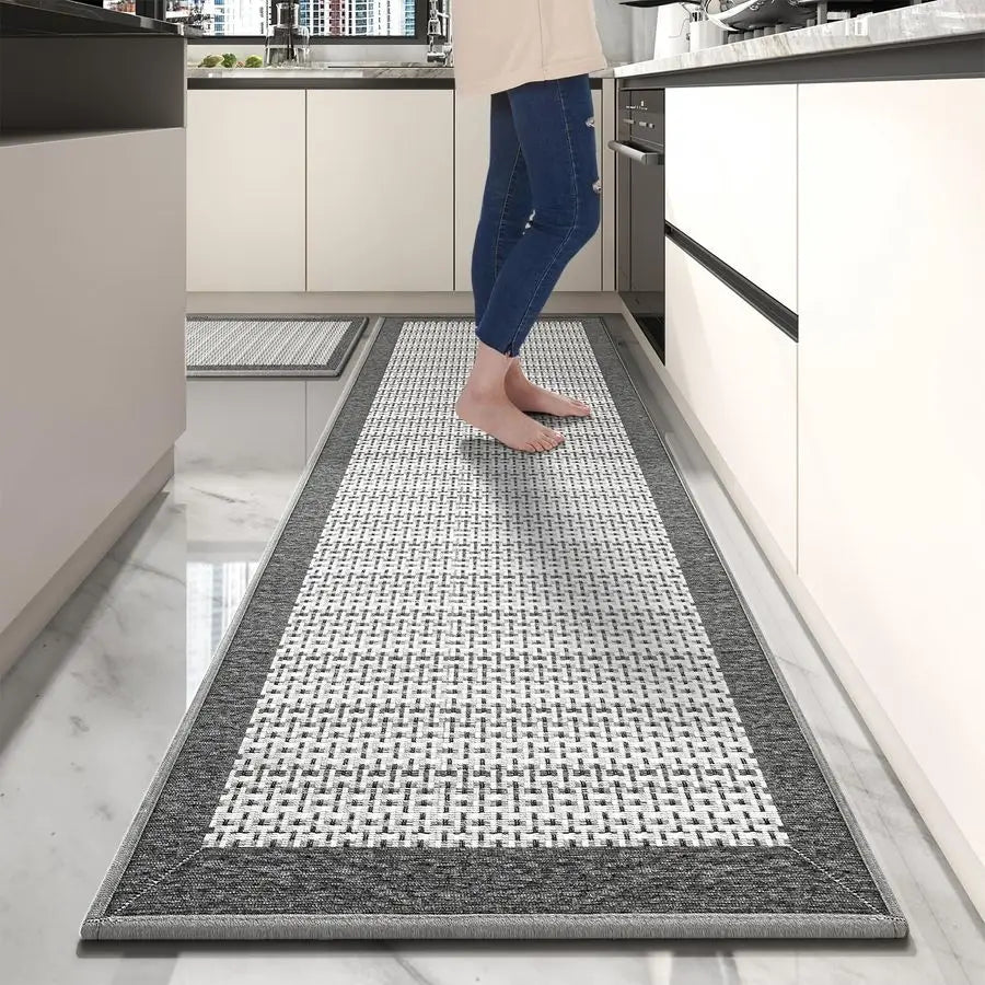 Non Slip Kitchen Rug Sets of 2 Runner Mats Absorbent and Washable
