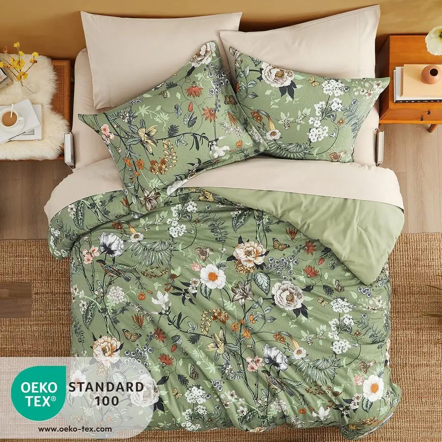 Floral Butterfly Comforter Set 7-Piece With Sheets And Pillowcases