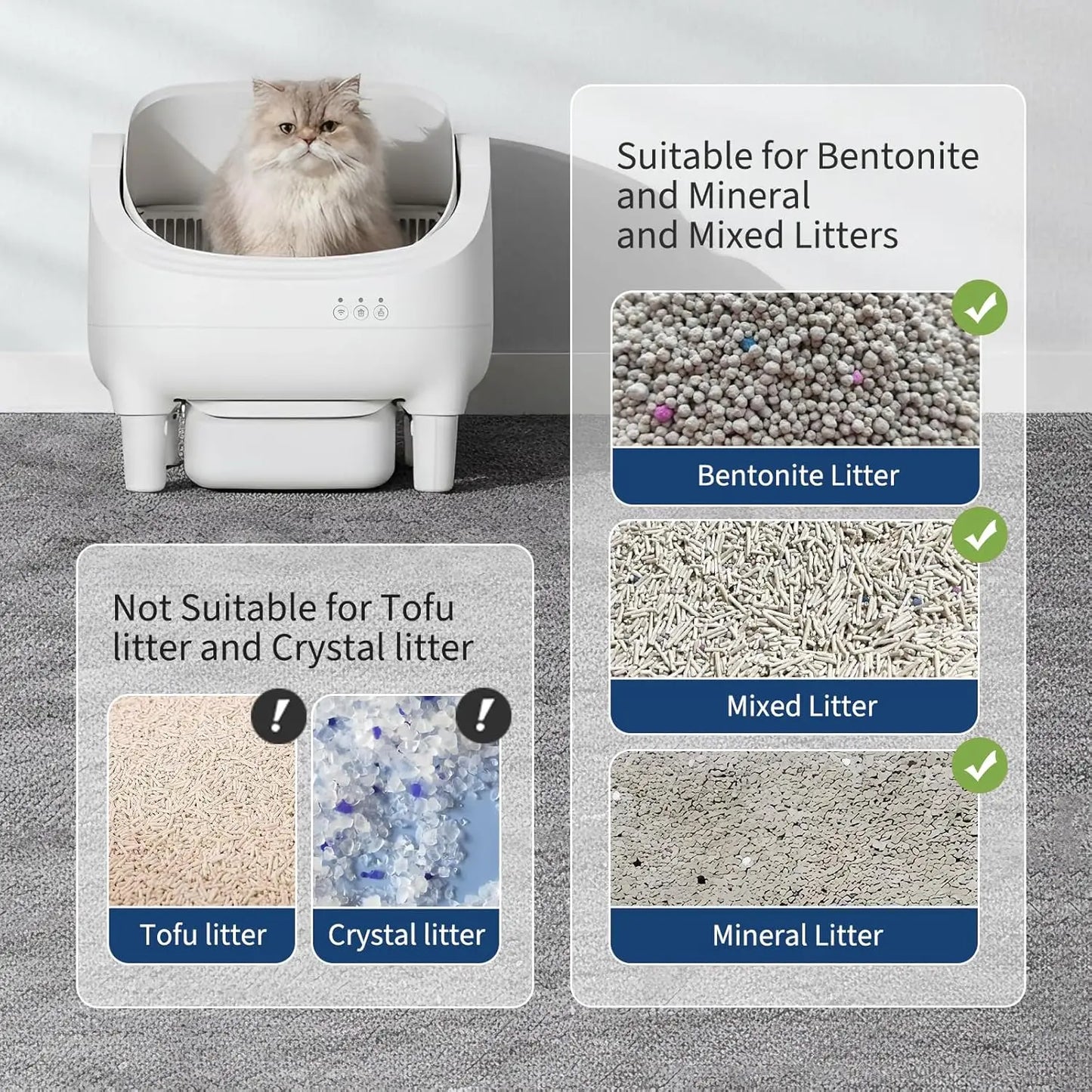 HiMISS App Controlled Automatic Self Cleaning Cat Litter Box