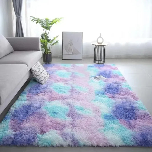 Gradient Polyester Bedside Rug Non Slip Machine Washable Living Room