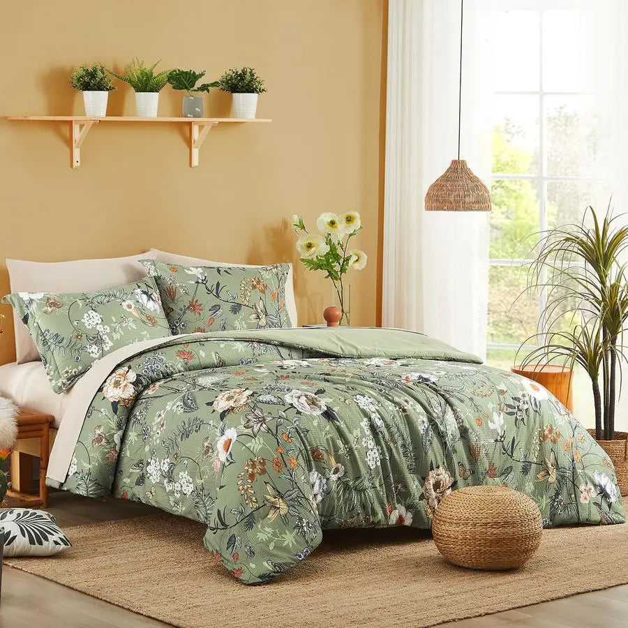 Floral Butterfly Comforter Set 7-Piece With Sheets And Pillowcases