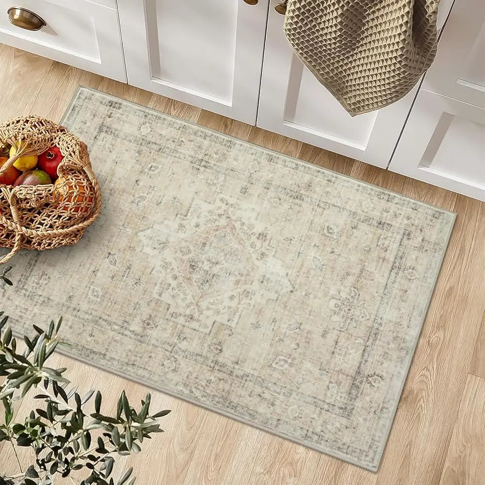 DIXSG Washable Rug For Kitchen Entryway Non Slip Mat Boho