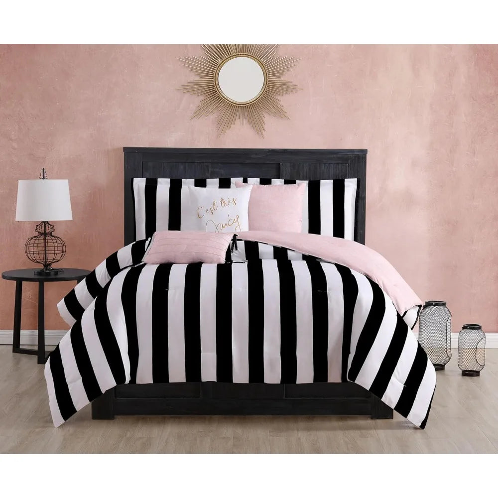 Cabana Stripe Reversible Bedding Set 6 Piece Bundle